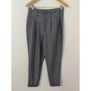 LOVE FIRE Pants Trouser Pleated Cuffed Plaid Office 90s Preppy Black White M